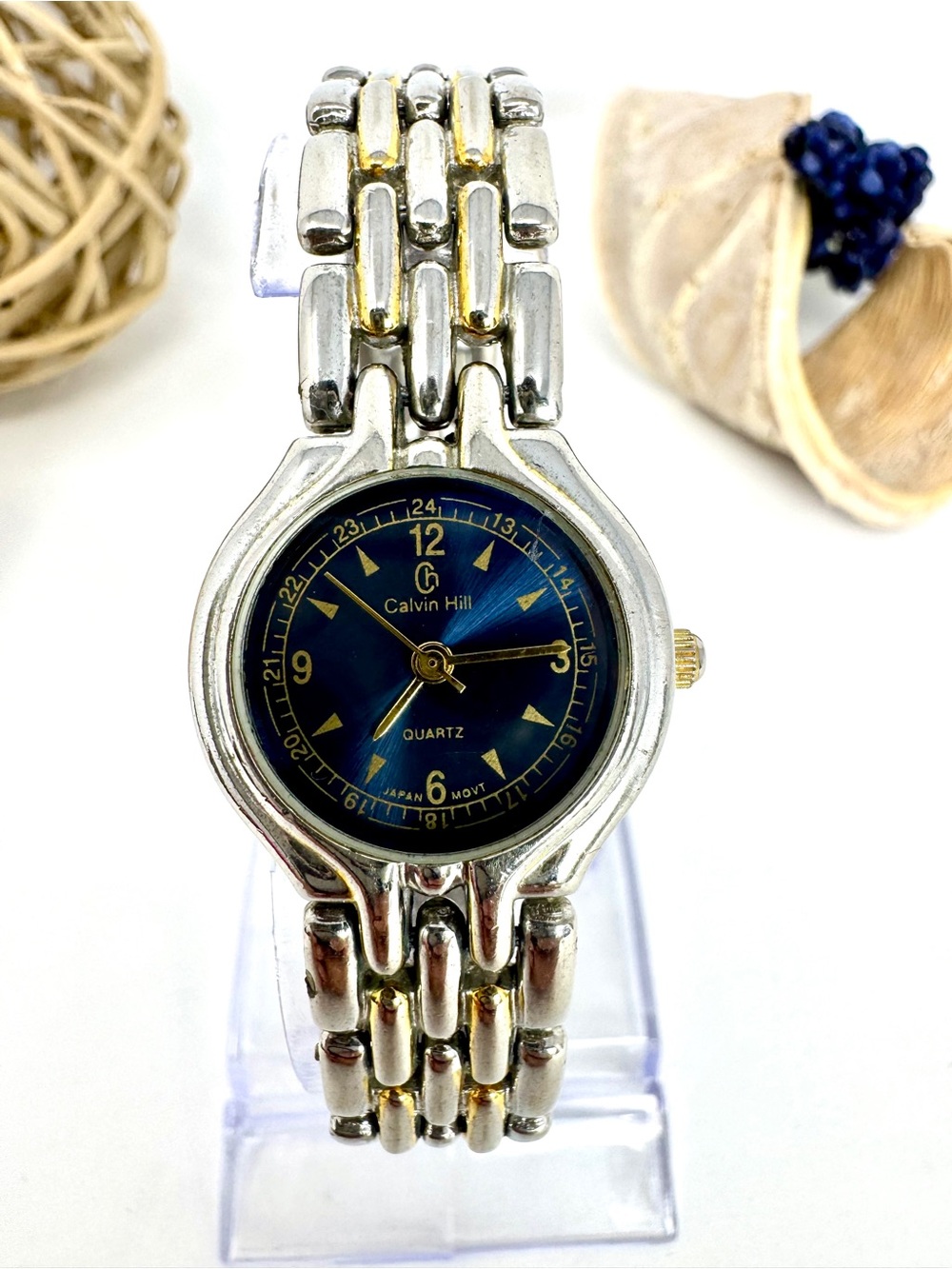 Vintage Calvin Hill Two-Tone Women's Quartz Wristwatch - New Battery